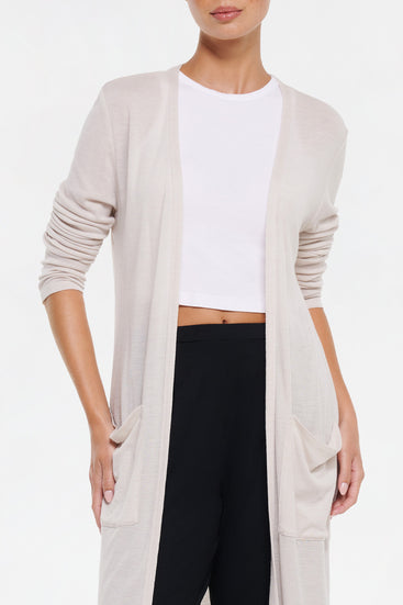 MERINO WOOL LONG CARDIGAN