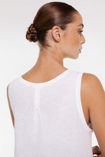 LINEN FLARED TANK