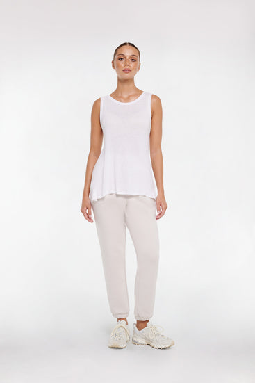 LINEN FLARED TANK