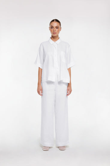 LINEN BOXY SHIRT