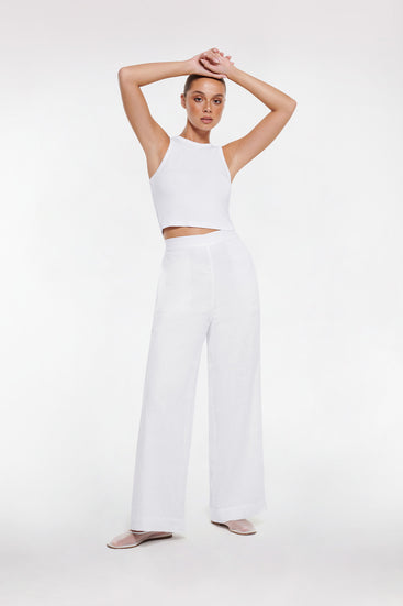 LINEN STRAIGHT LEG PANT