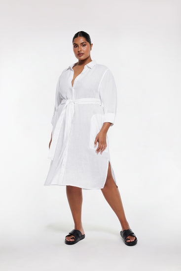 LINEN SHIRT DRESS