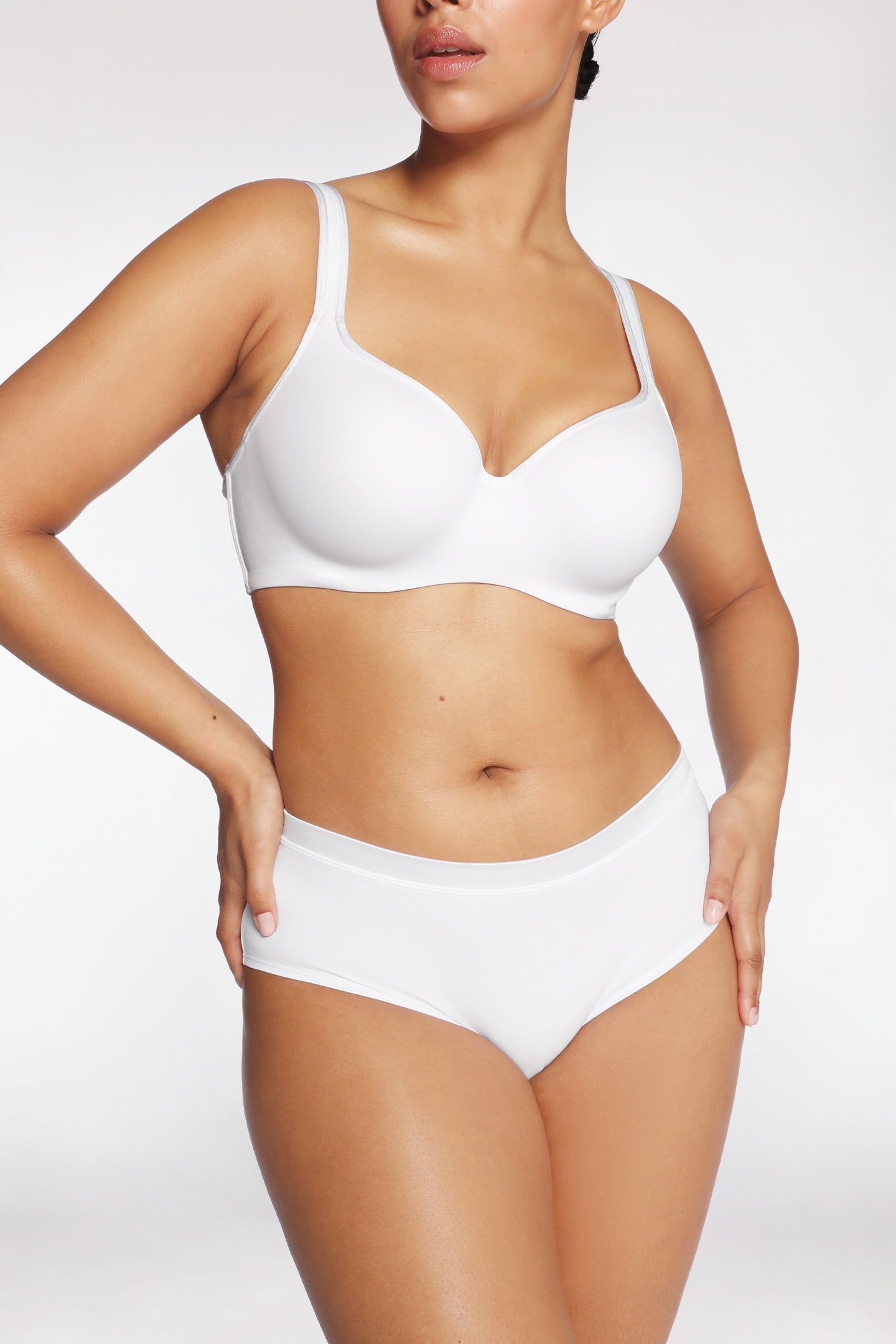 White Plunge Bra with Interchangable White Skinny Sheer - I Am More  Scarsdale