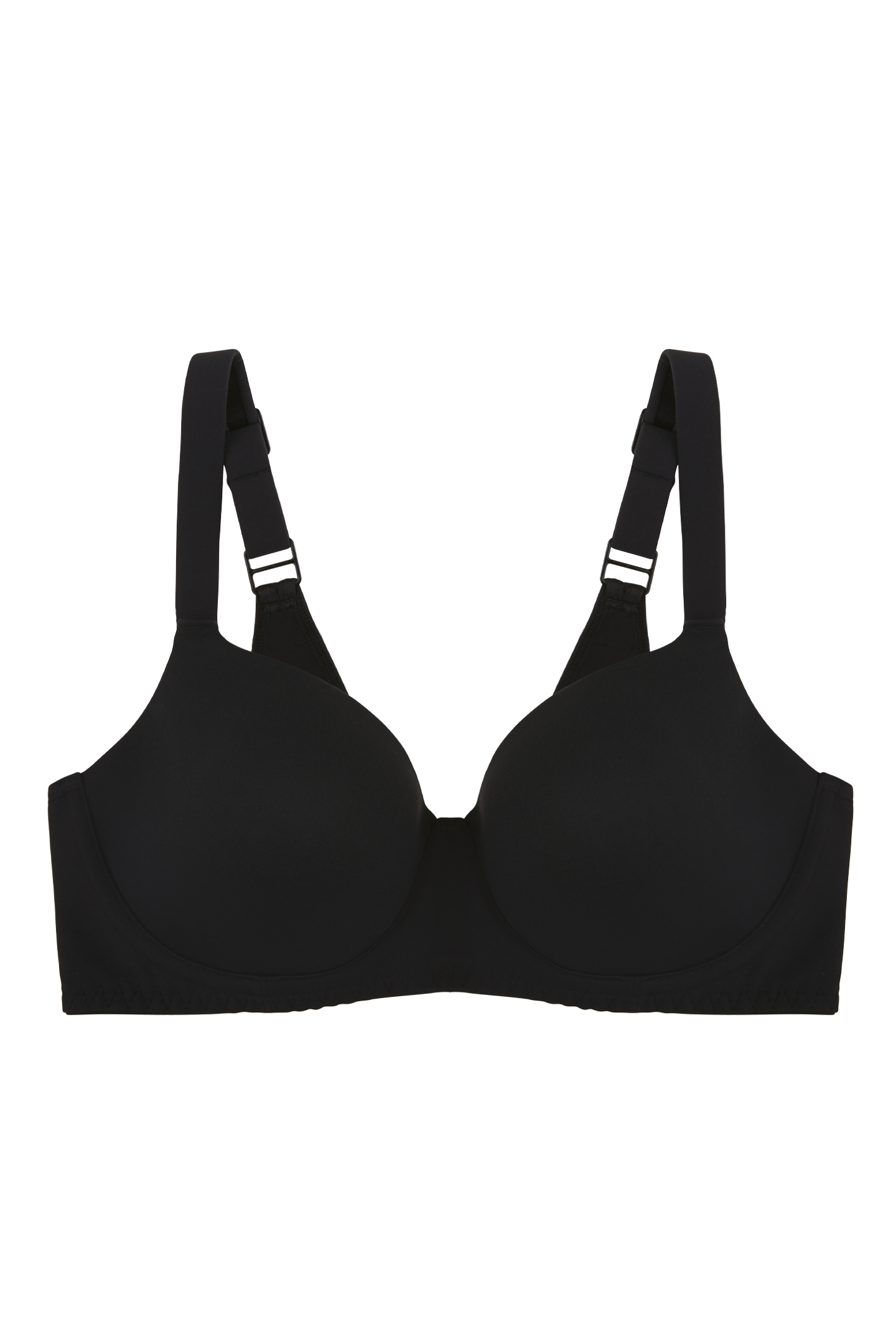 TQWQT Padded T Shirt Bras for Women Full-Coverage Wirefree Bra, Adjustable  Shoulder Straps Bra for Everyday Wear,Black 36B 