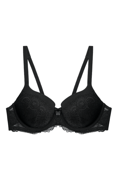 Buy Amour Secret Lightly Padded Wired Demi Coverage Push Up Bra - Black at  Rs.260 online